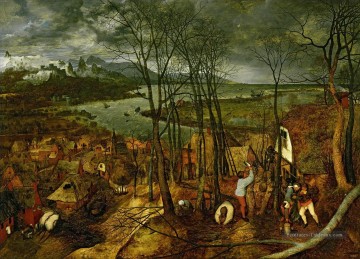  Renaissance Tableau - Gloomy Day flamand Renaissance paysan Pieter Bruegel l’Ancien